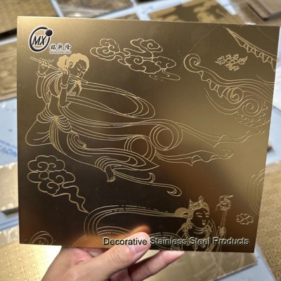 Different Pattern Etched Surface Pvd Coating Stainless Steel Sheet For Design Decoration
