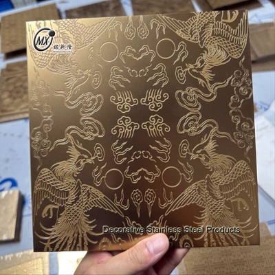 Different Pattern Etched Surface Pvd Coating Stainless Steel Sheet For Design Decoration