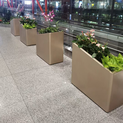 Foshan MXL Gold Silver Color 304 Outdoor Stainless Steel Planters For Urban Street Project