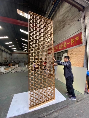 Custom Stainless Steel Room Divider Screen Laser Cut Design