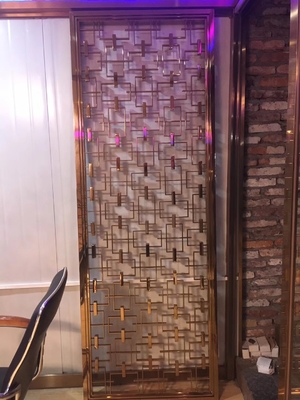Luxury Hotel Lobby Partition Screen Polished Stainless Steel