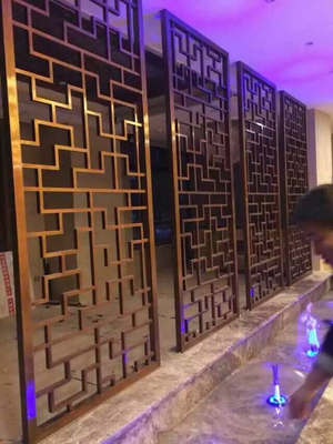 Luxury Hotel Lobby Partition Screen Polished Stainless Steel
