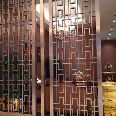 Luxury Hotel Lobby Partition Screen Polished Stainless Steel