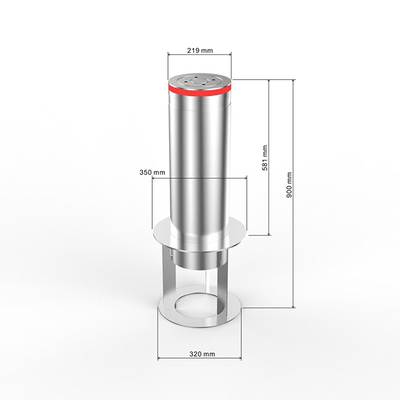 Silver Finished Outdoor Hairline Brushed Stainless Steel Bollard For Street Projects With Flash Light