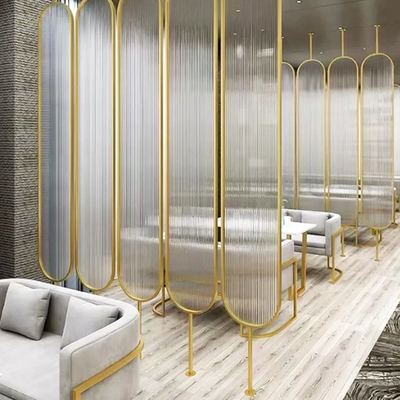 Metal Brushed Satin Glass Metal Oval Stainless Steel Partition Dividers For Hotel Room