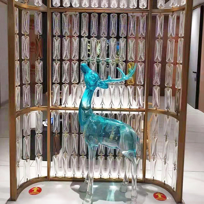 Bronze Color Stainless Steel Room Divider With Glass Custom Design