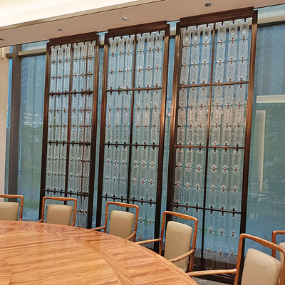 Bronze Color Stainless Steel Room Divider With Glass Custom Design