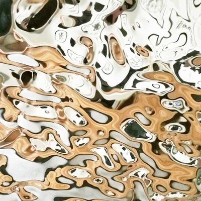 Color 304 2MM Thickness Mirror Silver Stainless Steel Water Ripple Sheet Panels