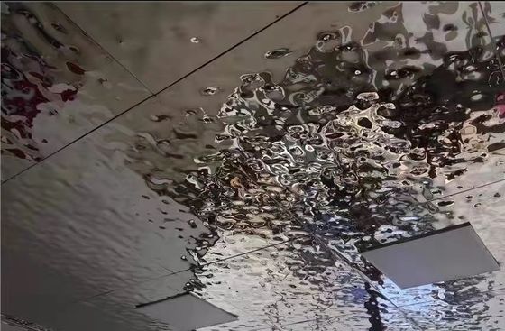 Silver Multi Color 316L 1.2MM Thickness Mirror Wave Water Ripple Stainless Steel Panels With Honeycomb