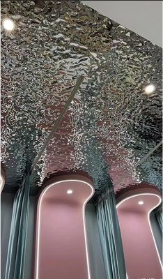 Silver Multi Color 316L 1.2MM Thickness Mirror Wave Water Ripple Stainless Steel Panels With Honeycomb