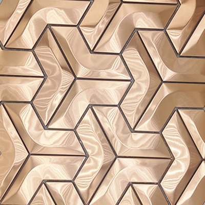 201 304 GOLD Mirror Stainless Steel Mosaic Tiles For Interior And Exterior Decoration