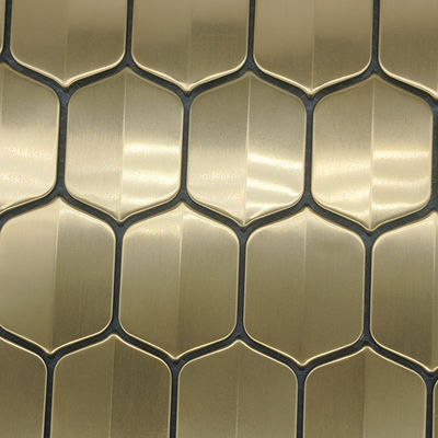 Wholesale Price 201 304 Hairline Stainless Steel Mosaic Tile Backsplash  For Restaurant, Living Room, Hotel Building Decoration