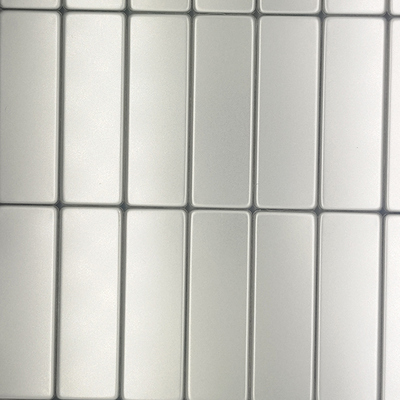 European And American Style  Sliver Hairline Rectangular Stainless Steel Metal Mosaic