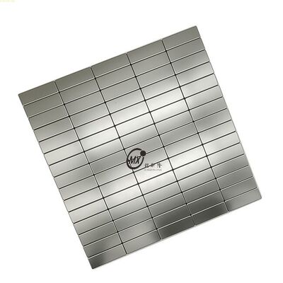 Good price European And American Style  Sliver Hairline Rectangular Stainless Steel Metal Mosaic online