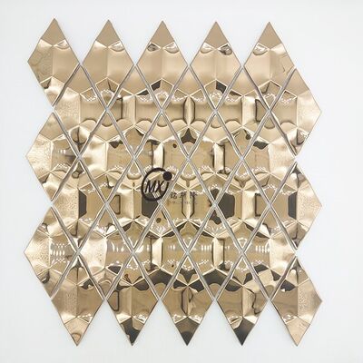 201 304  Gold Stainless Steel MosaicSquare Background Decorative Sheet Good Quality Modern Style 3D Metal Wall Tiles