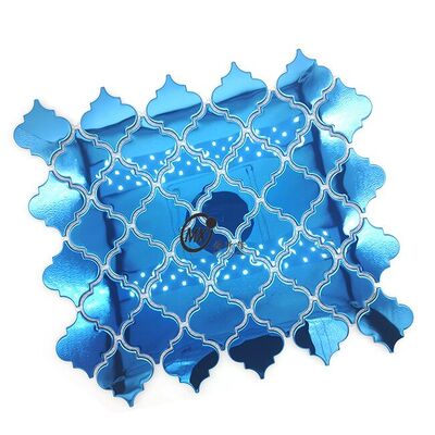Mirror 8k Bule Grandeur 3D Effect Stainless Steel Mosaic Wall Tile For Home Decor Background