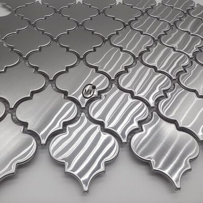 SUS ASTM 201 304 Flower-Shaped Silver Stainless Steel Mosaic Tiles  For Decorative Background Walls KTV Restaurants