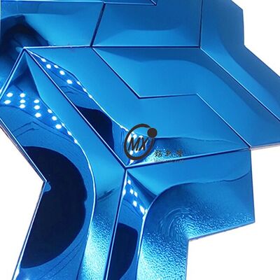 Middle East Blue Mirror Surface  Popular Decor Rose Gold And Silver Color Aluminum Metal Mosaic Tile