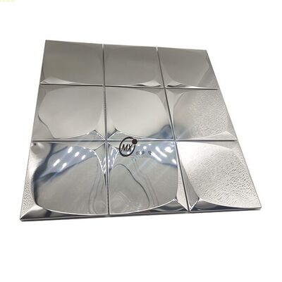 Good price Wholesale 3D Stainless Steel Metal Mosaic Tiles - Polished Silver Square Mosaic For Wall Commercial Interior Decoration online