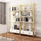 304 201 Champagne Gold Hairline Brushed Mirror Stainless Steel Metal Display Bookshelf Cabinets