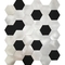 Hexagon Metal Mosaic Decorative Wall Tiles 48 X 48MM Black And White Mixed