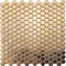 Small Gold Round Mirror Hairline Metal Mosaic Tile Adorns Living Room Wall Hotel Bar