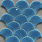 South America blue green sky blue color fanshaped patterns ceramic mosaic tile for wall decoration
