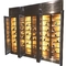 Luxurious Glass Door Black Gold Stainless Steel Wine Cabinets Household Living Room