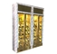 Customized Rose Gold Stainless Steel Wine Cabinets Luxury Villa Private Display Rack
