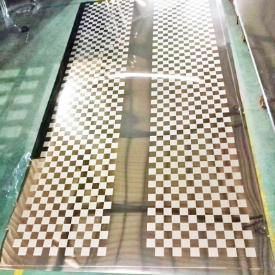 Simple Style Etched Mirror 8K Gold Color Stainless Steel Sheet