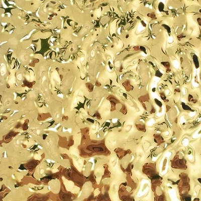 Mirror Gold Color Water Ripple Stainless Steel Sheet for Ceiling Decoration
