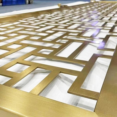 AISI 304 Stainless Steel Screen Partition 3mm Brass Room Divider
