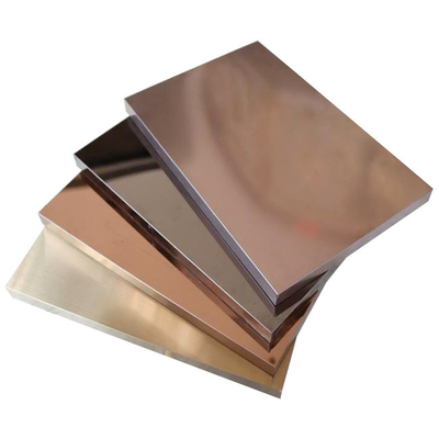 Brass Brown Antique Color 0.8MM 304 30MM Thickness Mirror Honeycomb Stainless Steel Panel