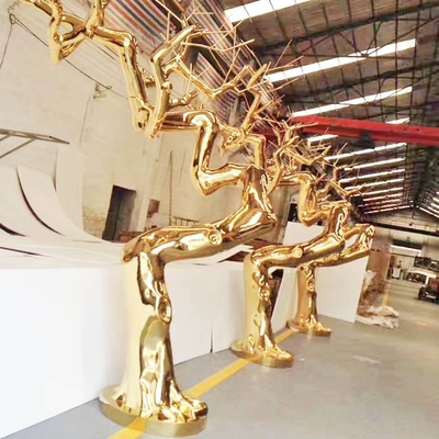 Customized 304 Finishes Gold Mirror Polishing Upgrade Modern Design 316L Stainless Steel Sculpture Manufacturers