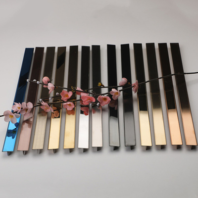 Brass Gold Super Mirror Finished 304 Stainless Steel T Shaped Trim Strip