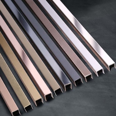 Customized Shaped U Shaped Mirror 316L Stainless Steel Trim Strip For Apartment Decoration