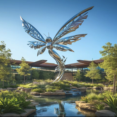 Customized 304 Powder Coating Spray Sculpt 316L Stainless Steel Sculpture Manufacturers For Urban Construction Outdoor