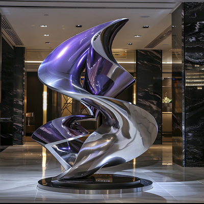 Customized Factory 304 Finishes 3D Mirror Polished 316L Stainless Steel Sculpture For Office Building