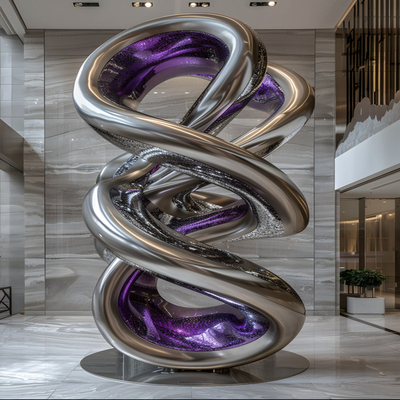 Customized Factory 304 Finishes 3D Mirror Polished 316L Stainless Steel Sculpture For Office Building