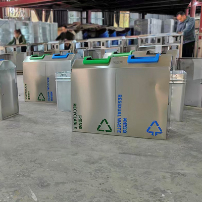 Silver Color Coated 316L Customized Stainless Steel Metal Trash Can Products