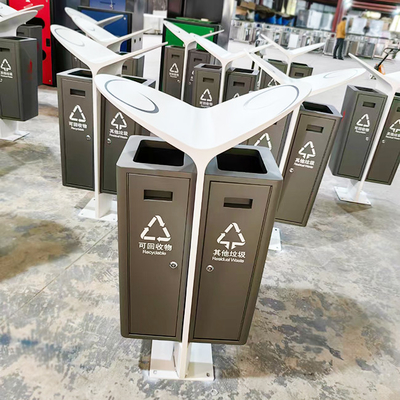 OEM Metal Products 316L Grey Color Stainless Steel Outdoor Trash Bin