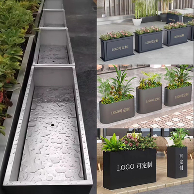 PVD Color Gold Powder Coated 316L Aluminum Stainless Steel Planters For Outdoor Green Project