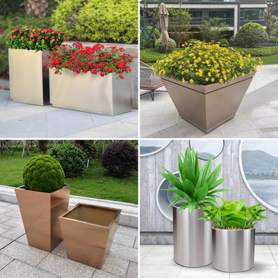 Outdoor Stainless Steel Planters For Urban Highway & Residential Road Greening Project