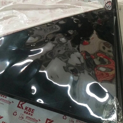 KTV Ceiling 304  Big Sliver Water Ripple Embossed Mirror 8k  Decoration Stainless Steel Sheet