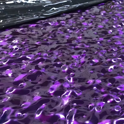 304  Violet Water Ripple Embossed Mirror 8k  Stainless Steel Sheet For Wall Ceiling Ktv Hotel