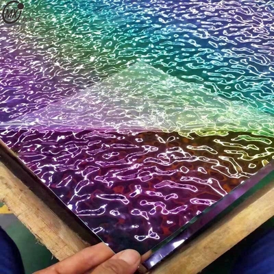304  Violet Water Ripple Embossed Mirror 8k  Stainless Steel Sheet For Wall Ceiling Ktv Hotel