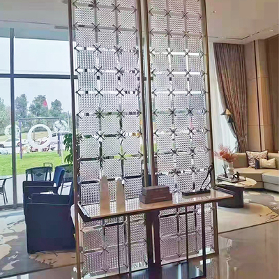 Bronze Color Stainless Steel Room Divider With Glass Custom Design