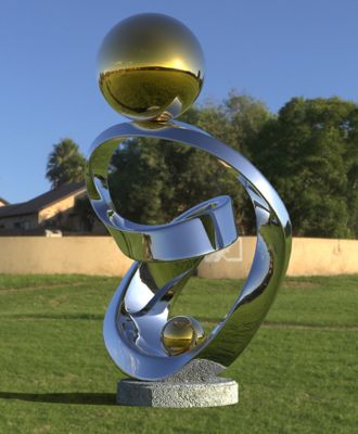Garden Ornaments Customized  OEM ODM   Mirror  Hairline 201 304 Stainless Steel Metal Artwork  Sculpture Decoration