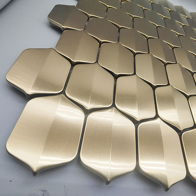 Wholesale Price 201 304 Hairline Stainless Steel Mosaic Tile Backsplash  For Restaurant, Living Room, Hotel Building Decoration