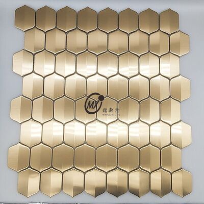 Good price Wholesale Price 201 304 Hairline Stainless Steel Mosaic Tile Backsplash  For Restaurant, Living Room, Hotel Building Decoration online